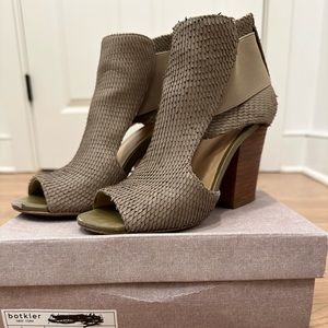 Botkier “Maddy” peep toe bootie in olive